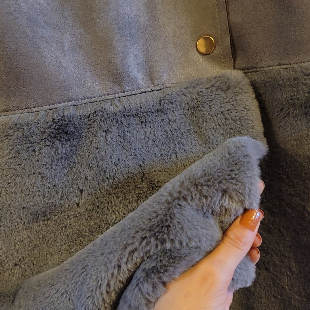 Zara Faux Suede Fur Coat NEW